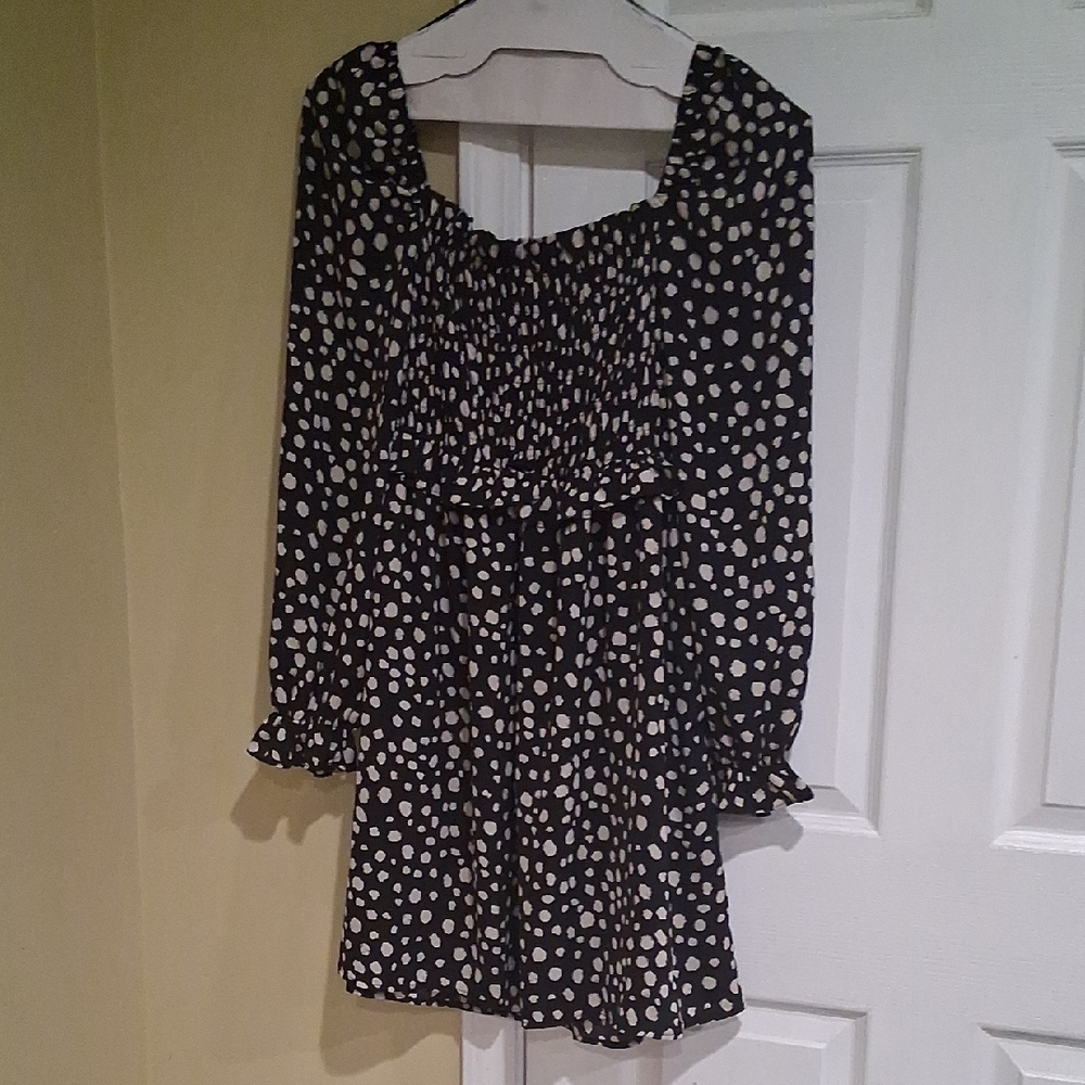The Impeccable Pig Black and White Polka Dot Tunic